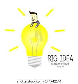 Businessman top a light bulb