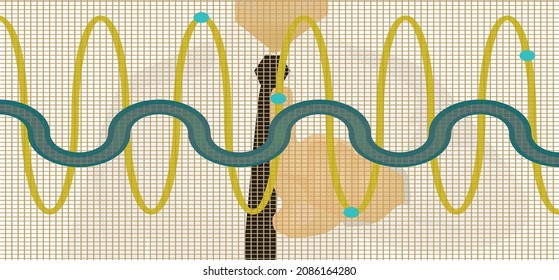 Gráfico táctil de hombre de negocios, ilustración vectorial