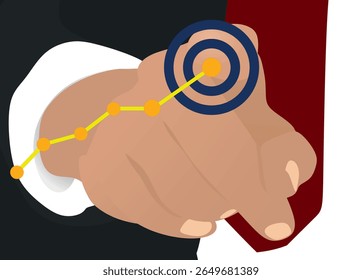 Businessman touch graph, vector illustration