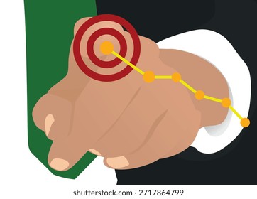 Businessman touch graph, vector illustration