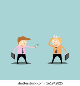 Businessman trading ideas