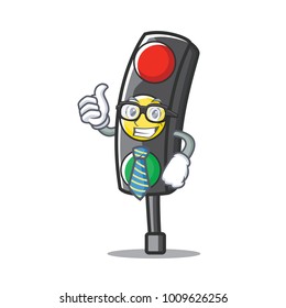 Businessman traffic light character cartoon