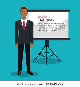 Businessman training process isolated icon design, vector illustration  graphic 