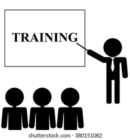 Businessman Training Staff with word training vector eps10
