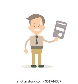 Businessman training vector illustration in flat style