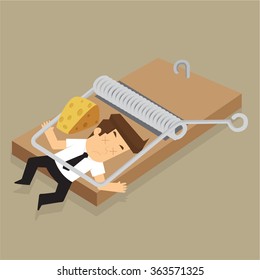 Businessman trapped rat.vector