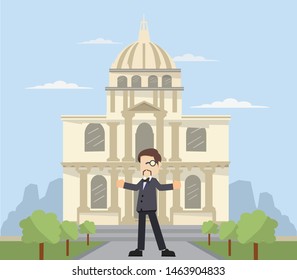 businessman traveling to les invalides vector 