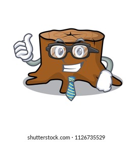 Businessman tree stump character cartoon