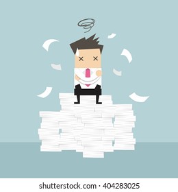 Businessman tried and stressed on paperwork