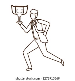 businessman with trophy avatar character