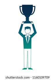 businessman with trophy cup avatar character