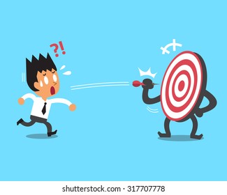 Businessman try to hit a target