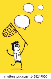 Businessman trying to catch communication