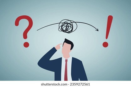 Businessman trying to solve problem.