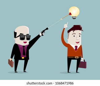 Businessman trying to steal someone else's idea
