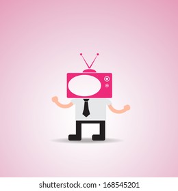 businessman with tv head
