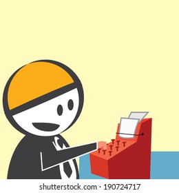 businessman typing