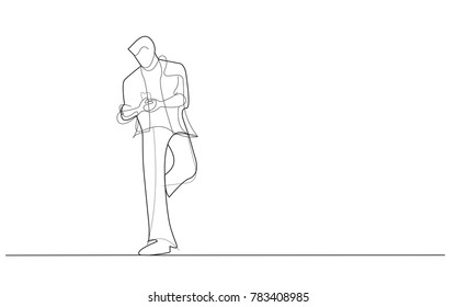 Businessman typing sms message on cell phone isolated on white background. For web site,ad,marketing and poster. Useful for app,travel agency and magazine.Creative business concept,vector illustration