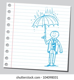 Businessman with umbrella