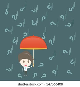 Businessman & Umbrella,Vector cartoon business