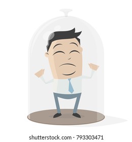 Businessman Under A Bell Jar