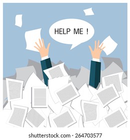 businessman unhappy work-hard. he hold hand help me please.