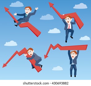 businessman. the ups and downs of affairs 