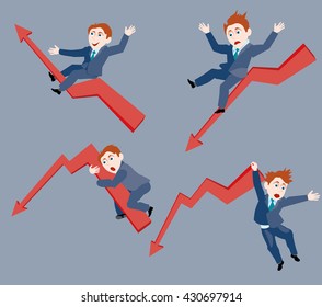 businessman. the ups and downs of affairs