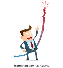 Businessman With Upward Graph