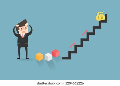 Businessman use ideas to solve problems,Business concept.