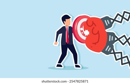 A businessman uses a shield or protection from a target board to block punches from boxing gloves, illustration of focus in achieving business goals  