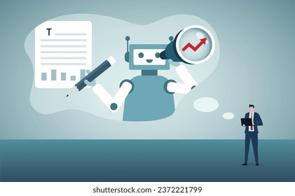 Businessman using AI to analyse data.