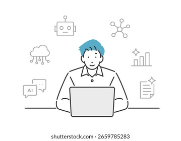 A businessman using AI in his work.