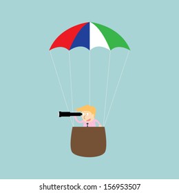 businessman using binocular 