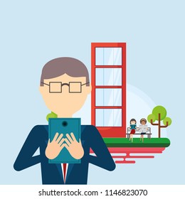 Businessman using a cellphone