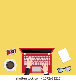 Businessman using a laptop background