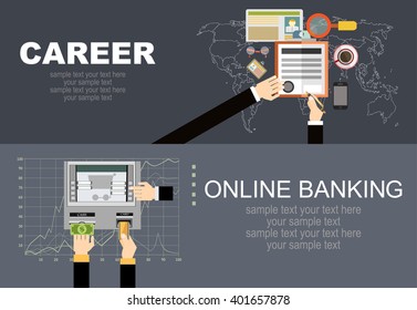 Businessman using modern ATM machine. Money deposit and withdrawal.Business analysis and planning, consulting, team work, project management, financial report and strategy .