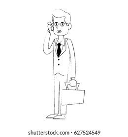 businessman using phone icon image 