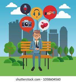 Businessman using smartphone