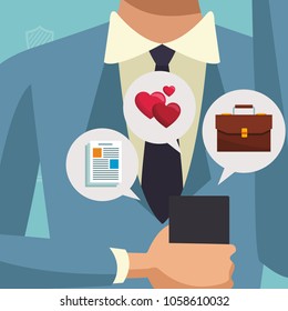 Businessman using smartphone