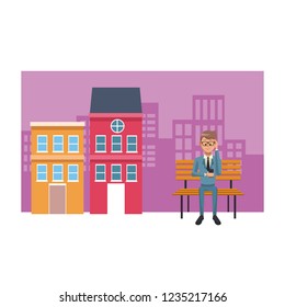 Businessman using smartphone
