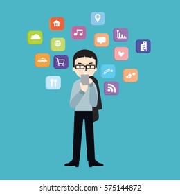 businessman using smartphone 
