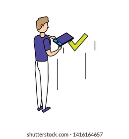 businessman using smartphone character vector ilustration