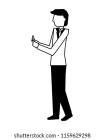 businessman using smartphone gadget technology