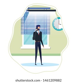 businessman using smartphone in the workplace