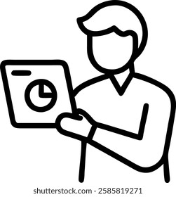 Businessman using tablet with green analytics concept as A male professional analyzing environmental data on a tablet showcasing the integration of digital tools in monitoring and improving the compan