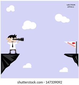 businessman using a telescope on background,businessman icon,business concept,vector