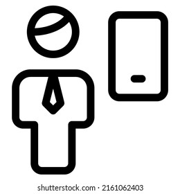 businessman using web messenger on a smartphone