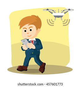businessman using wifi on drones