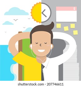 Businessman vacation - vector